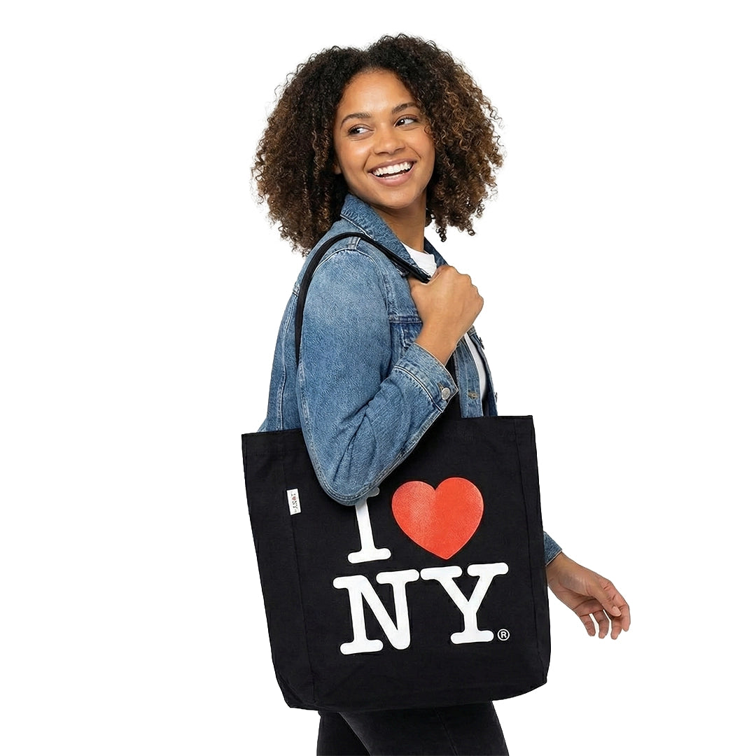 Long Handle "I Love NY" Canvas New York Totebag | New York Handbag | NY Purse (17x14in)