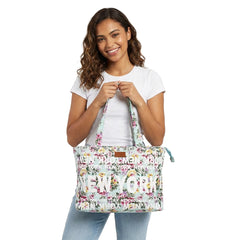 Floral "New York" Monogram Canvas New York Totebag | New York Handbag | NY Purse (17x13in)