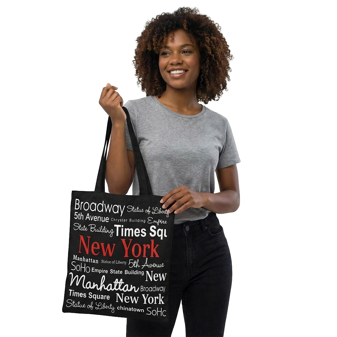 Icons of "New York" Canvas New York Totebag | New York Handbag (17x14in)