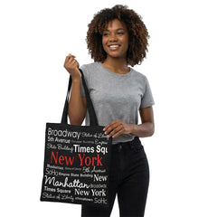 Icons of "New York" Canvas New York Totebag | New York Handbag (17x14in)