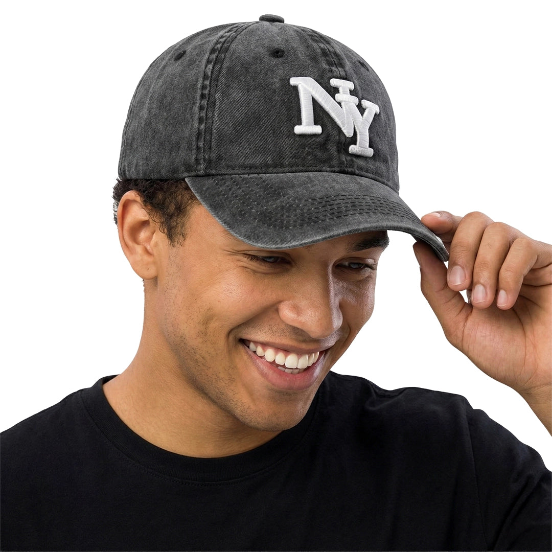 NEW YORK NY 3D Embroidered Cotton Denim Washed Cap Adjustable Baseball Hats LOT