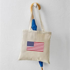 CafePress American Flag Tote Bag Natural Canvas Tote Bag, Reusable Shopping Bag