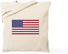 CafePress American Flag Tote Bag Natural Canvas Tote Bag, Reusable Shopping Bag