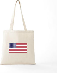 CafePress American Flag Tote Bag Natural Canvas Tote Bag, Reusable Shopping Bag