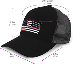 Ripped Style American and United States Thin Pink Line Flag Baseball Cap for Men Women