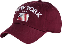 NYFASHION101 New York USA Flag Embroidered Adjustable Low Profile Cap