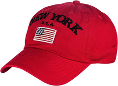 NYFASHION101 New York USA Flag Embroidered Adjustable Low Profile Cap