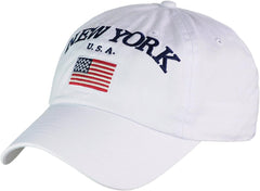 NYFASHION101 New York USA Flag Embroidered Adjustable Low Profile Cap