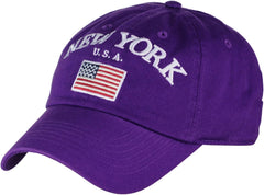 NYFASHION101 New York USA Flag Embroidered Adjustable Low Profile Cap