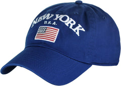 NYFASHION101 New York USA Flag Embroidered Adjustable Low Profile Cap