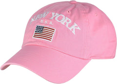 NYFASHION101 New York USA Flag Embroidered Adjustable Low Profile Cap