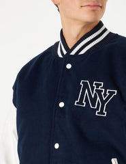 Classic Black Vintage NY Baseball Jacket with Iconic American Letterman Jersey Style