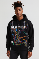Licensed Black MTA Hoodie NYC Subway Hoodie - (S-3XL)