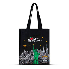 Long Handle Liberty Skyline "NEW YORK" Canvas New York Totebag | New York Handbag | NYC Gifts (2 Colors)