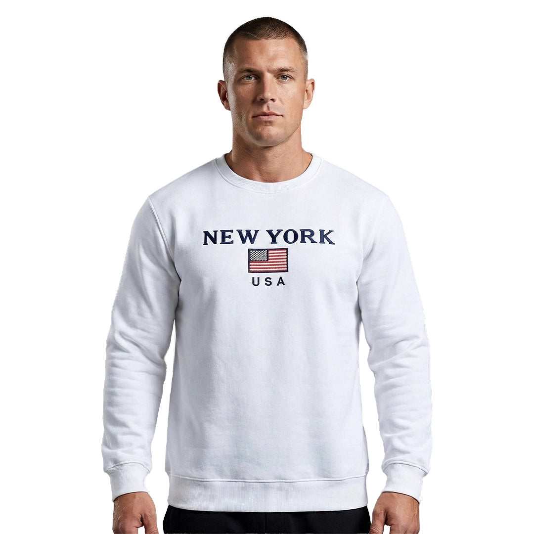 Embroidered Patriotic USA New York Sweatshirt (S-3XL)