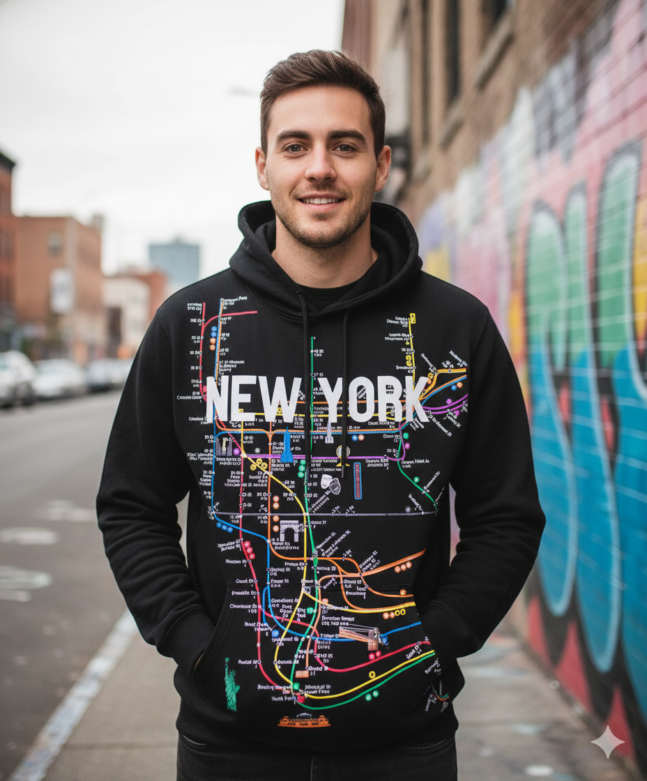 Licensed Black MTA Hoodie NYC Subway Hoodie - (S-3XL)