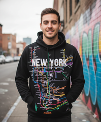 Licensed Black MTA Hoodie NYC Subway Hoodie - (S-3XL)