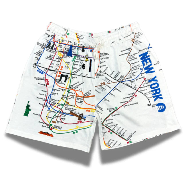 Licensed MTA Pajama Shorts | NYC Subway Map Shorts (2 Colors)