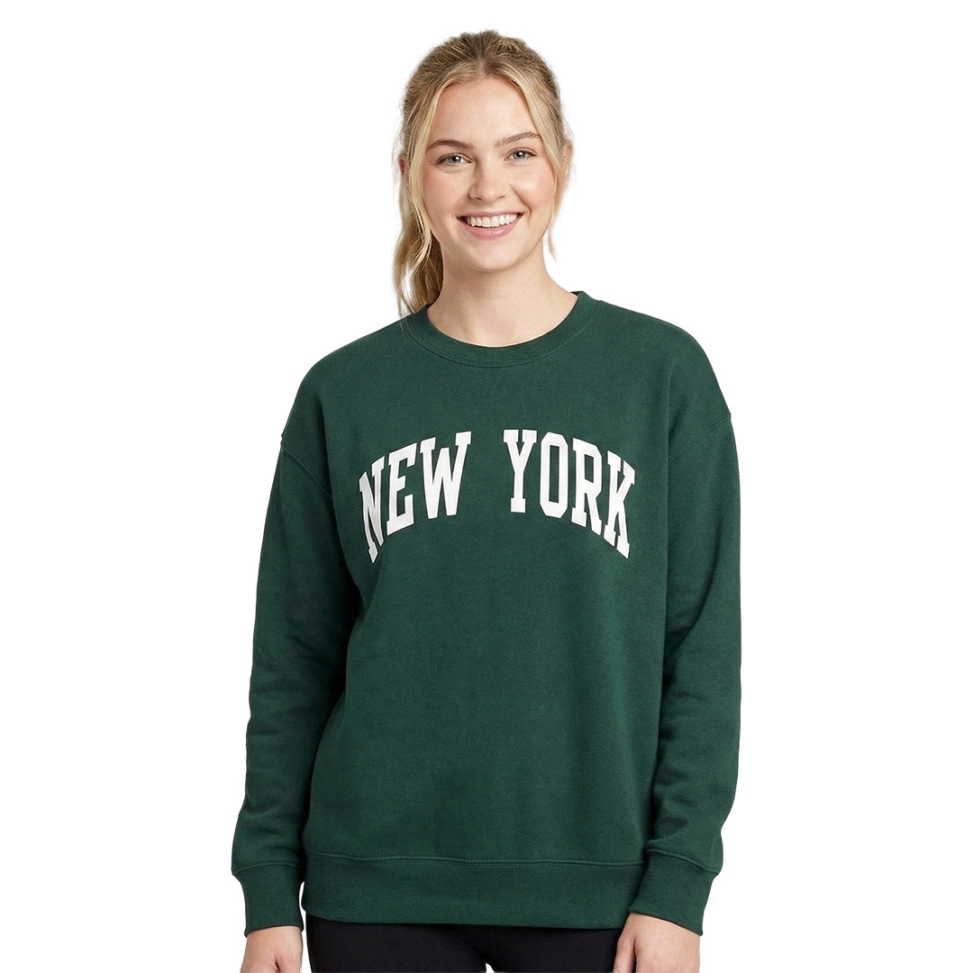NWOT JOHN GALT Green Erica New York Crew Neck Sweatshirt w/ Pockets