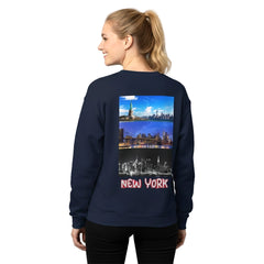 New York Back Print Sweatshirt, NYC Graphic Print Sweater, Unisex Women’s Mens