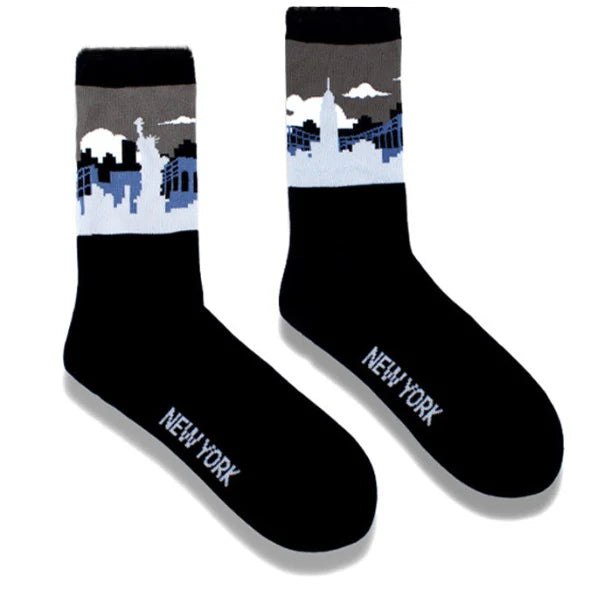 Mid-Calf Skyline New York Socks (2 Colors) | Soft NYC Socks