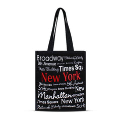 Icons of "New York" Canvas New York Totebag | New York Handbag (17x14in)