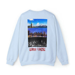 New York Back Print Sweatshirt, NYC Graphic Print Sweater, Unisex Women’s Mens
