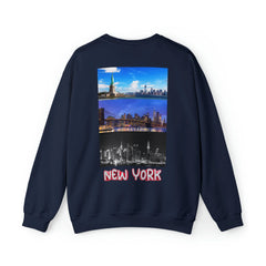 New York Back Print Sweatshirt, NYC Graphic Print Sweater, Unisex Women’s Mens