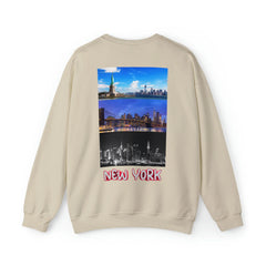 New York Back Print Sweatshirt, NYC Graphic Print Sweater, Unisex Women’s Mens