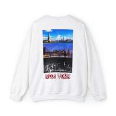New York Back Print Sweatshirt, NYC Graphic Print Sweater, Unisex Women’s Mens