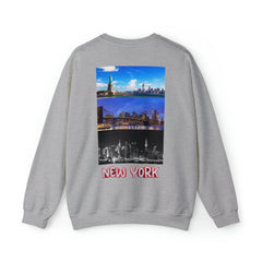 New York Back Print Sweatshirt, NYC Graphic Print Sweater, Unisex Women’s Mens