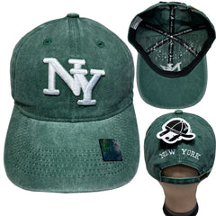NEW YORK NY 3D Embroidered Cotton Denim Washed Cap Adjustable Baseball Hats LOT